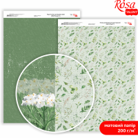 Папір дизайнерський двосторонній матовий „Wild Flowers“ 6, 21х29,7 см, 200 г/м2, ROSA TALENT