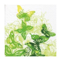 Декупажные салфетки "Удивительные бабочки", зеленые, 33*33 см, 17,5 г/м2, 20 шт, ti-flair