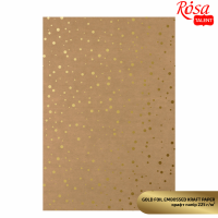 Крафт папір з тисненням „Gold Drops“, 21х29,7см, 225 г/м2, ROSA TALENT