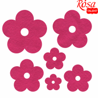 Набір фетрових заготовок „Квіти“, рожеві, 6шт, ROSA TALENT