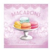 Декупажні серветки "Macarons", рожеві, 33*33 см, 18,5 г/м2, 20 шт, Ambiente