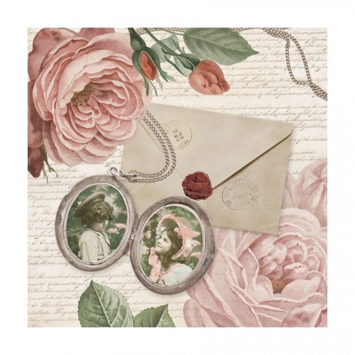 Декупажные салфетки "Винтажный медальон", 33*33 см, 18,5 г/м2, 20 шт, Abiente - Канц Київ для вас