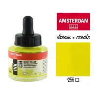 Тушь акриловая AMSTERDAM INK, (256) Отражающий желтый, 30мл, Royal Talens