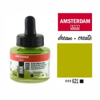 Тушь акриловая AMSTERDAM INK, (621) Оливковый зеленый светлый, 30мл, Royal Talens