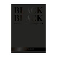 Склейка-блок mixed media Black Black А4 (21*29,7 см), 300г/м2, 20л, чорний, гладкий, Fabriano