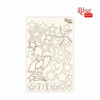 Чіпборд для скрапбукінгу Класичний „Зірки“, білий картон, 12,6х20см, ROSA TALENT