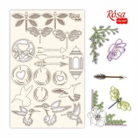 Чипборд для скрапбукинга „Emotion & Romance“ 1, белый картон, 12,8х20см, ROSA TALENT