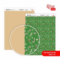 Бумага дизайнерская двусторонняя матовая „Christmas“ 2, 21х29,7 см, 200 г/м2, ROSA TALENT
