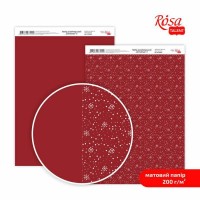 Бумага дизайнерская двусторонняя матовая „Christmas“ 3, 21х29,7 см, 200 г/м2, ROSA TALENT