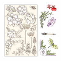 Чипборд для скрапбукинга „Emotion & Romance“ 3, белый картон, 12,8х20см, ROSA TALENT