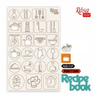 Чіпборд для скрапбукінгу „Recipe book“ 2, білий картон, 12,6х20 см, ROSA TALENT