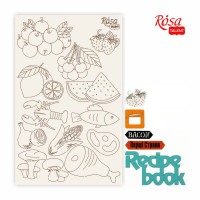 Чіпборд для скрапбукінгу „Recipe book“ 4, білий картон, 12,6х20 см, ROSA TALENT