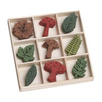 Набор мини-фигурок из фетра, Листья и грибы, 10,5*10,5см, 45шт, Knorr Prandell