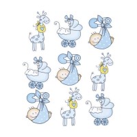 Набір декоративних елементів "Дитячий 1", блакитний, 9шт, Knorr Prandell