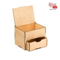 Шкатулка с ящиком и крышкой, фанера, 22х15х15см, ROSA TALENT