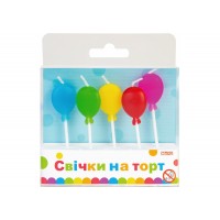 Набор свечи на торт "Maxi" / MX629065 / "Balloons" 5шт (1/24)