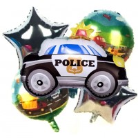Кулька фольгована "GB" /990405/ набір 5 шт/уп, 15'(40 см) Машина поліції