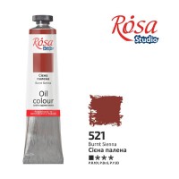 Фарба олійна, Сієна палена (521), 45мл, ROSA Studio