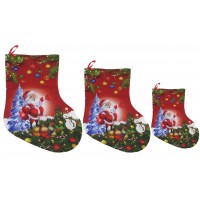 Шкарпетка новорічна /2115-8226/ "Дід Мороз" 35*25,5 см (12/480)
