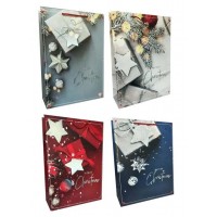 Пакет подарунковий "Unison" /3005S/ "Merry Christmas" 4 диз., фольга 18х23х8см (12)
