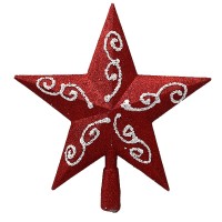 Ялинкові прикраси "JO" /6527-P1-473/ верхівка "Червона зірка" 23см