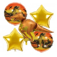 Кулька фольгована "GB" /990428/ набір 5 шт/уп, 15'(40 см) Динозавр
