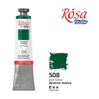 Фарба олійна, Зелена темна (508), 45мл, ROSA Studio