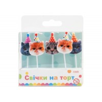 Набір свічок для торту "Maxi" /MX629241/ "Funny Cats" 5 шт (1/24)