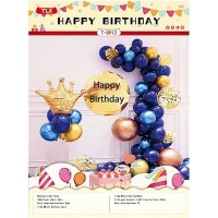 Фотозона із повітряних кульок /T-8912/ "Happy birthday" золото з синім (1/10)