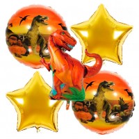 Кулька фольгована "GB" /990391/ набір 5 шт/уп, 15'(40 см) Динозавр