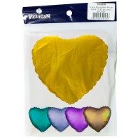 Кулька фольгована "Pelican" /833635/ 18' (45 см) серце, сатин бронза 5шт/уп