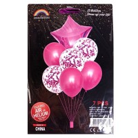 Набір з 7 кульок "Pelican" /836825-1 pink/ рожевий 12' (1/10)