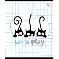 Зошит уч. "YES" 18арк.# /765189/ "Playful kitties" софт-тач+фольга срібло голограф. (10/200)