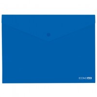 Папка-конверт на кнопці А4 "ECONOMIX" /E31301-02/ прозора, глянець, Синя (12/120)