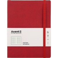 Книга записна "Axent" /8615-06-A/ Partner Soft L, 190*250, 96 арк, кліт, червон (1/12)