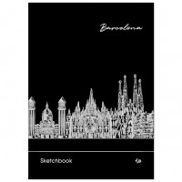 Блокнот A5/30 "4PROFI" /903191/ ЧОРНІ арк. "Black sketch book" Barcelona, пруж, 160г
