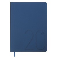 Щоденник "BuroMAX" /BM.2127-03/ ДАТ 2024 STEEL, A5, темно-синій, шкірзам (1/20)