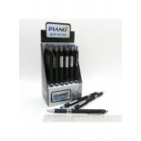Ручка масляна автомат "PIANO" PB-165 синя, чорнакорпус (24)