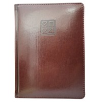 Щоденник "BuroMAX" /BM.2112-41/ ДАТ 2024 BRAVO, A5, червоно-коричневий, шкірзам (1/20)