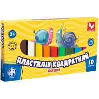 Пластилін восковий "Школярик" 10 кол. квадратний /303115006-UA/ (1/24)