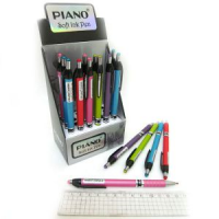 Ручка масляна автомат "PIANO" PB-165-С "Color" синя, кол.корпус (24)
