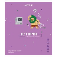 Тетрадь уч. "Kite" 48арк предм. # / K21-240-12 / "Pixel, история", Гибро. лак + УФ (8/192)