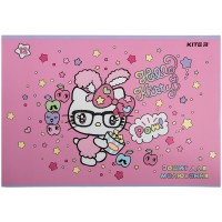 Альбом для малювання А4/12арк. "Kite" /HK23-241/скоба, УФ лак + глітер, Hello Kitty (20/160)