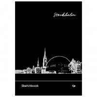 Блокнот A5/30 "4PROFI" /903214/ ЧОРНІ арк. "Black sketch book" Stockholm, пруж, 160г