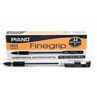 Ручка кулькова/масляна "PIANO" /PT-111-10/ "Finegrip"чорна, грип (10/50)