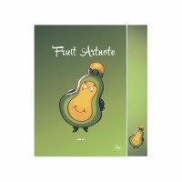 Блокнот A5/64 "4PROFI" /902811/ ЧИСТІ "Fruit artnote" avocado, кол.вн/бл, термокл, мат/лам, 70г