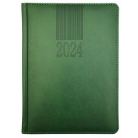 Щоденник "BuroMAX" /BM.2142-04/ ДАТ 2024 CODE, A5, зелений, шкірзам (1/20)