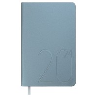 Щоденник "BuroMAX" /BM.2517-14/ ДАТ 2024 STEEL, A6, блакитний, шкірзам (1/20)