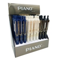 Ручка масляна автомат "PIANO" /РТ-016/ 0.7мм, синя, mix (50/2400)