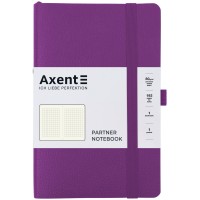 Книга записна "Axent" /8616-11-A/ Partner Soft Skin 125*195/96арк., кліт, фіолетова (1/18/36)